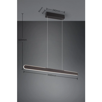 Helios lampa wisząca LED 28W 3300lm 2700K-6500K czarna 343310132