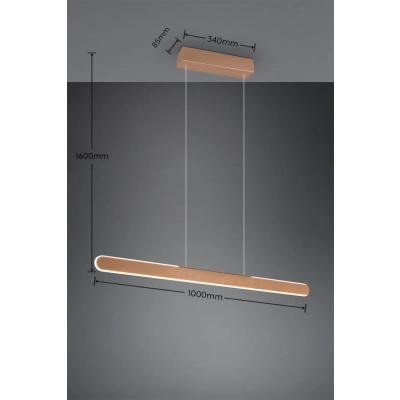 Helios lampa wisząca LED 28W 3300lm 2700K-6500K brązowa 343310165