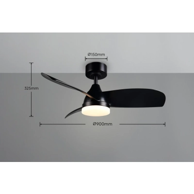 Helsinki lampa sufitowa wentylator LED 20W 2500lm 2700K-6000K czarna R62732132