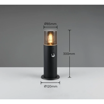 Hoosic lampa stojąca 1xE27 czarna 522260132 wbudowany czujnik ruchu