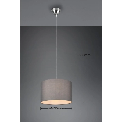 Hotel lampa wisząca 1xE27 srebrna, szara 303300111
