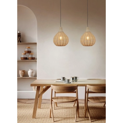 Janne lampa wisząca 1xE27 naturalna, czarna 366790136