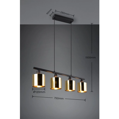 Jason lampa wisząca 4xE14 złota R36304079