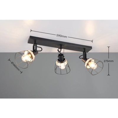 Jerome lampa sufitowa 3xE27 czarna R86233032