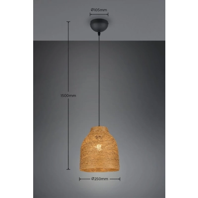 Joeline lampa wisząca 1xE27 czarna, brązowa R31731026