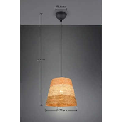 Joeline lampa wisząca 1xE27 czarna, brązowa R31731926