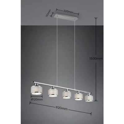 Kaprun lampa wisząca 5xE14 srebrna 311600506