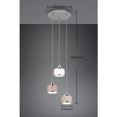 Kaprun lampa wisząca 3xE14 srebrna 311630306