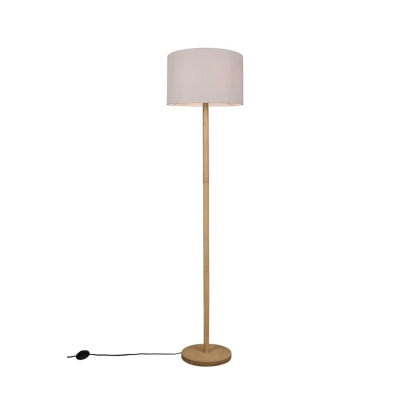 Korba lampa podłogowa 1xE27 drewno, biała 401200101 TRIO lighting