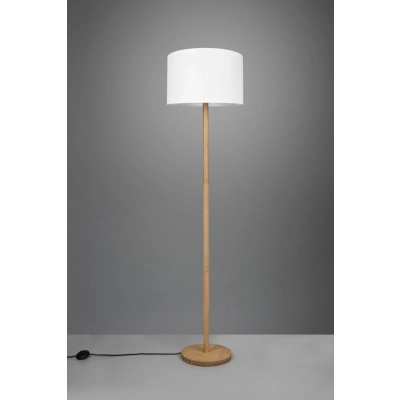 Korba lampa podłogowa 1xE27 drewno, biała 401200101