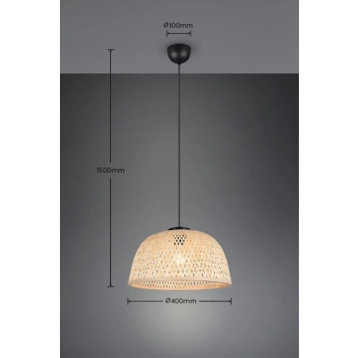 Laurent lampa wisząca 1xE27 czarna R36091032