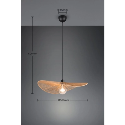 Laurine lampa wisząca 1xE27 czarna, brązowa R36161026