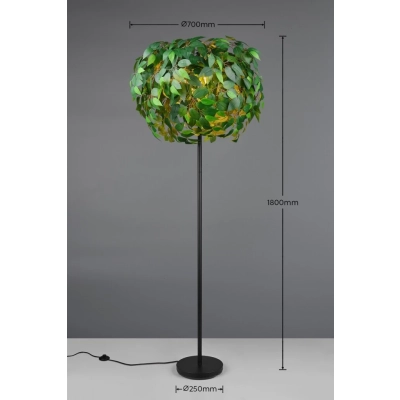 Leavy lampa podłogowa 3xE14 czarna, zielona R40463015