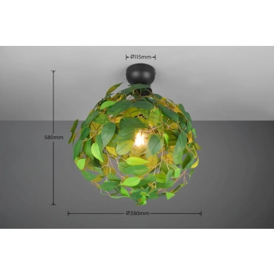 Leavy lampa sufitowa 1xE27 czarna, zielona R60461015