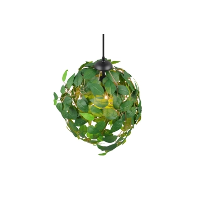 Leavy lampa wisząca 1xE27 czarna, zielona R10461915