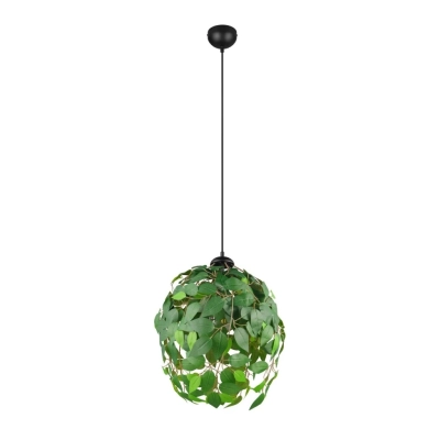 Leavy lampa wisząca 1xE27 czarna, zielona R10461915