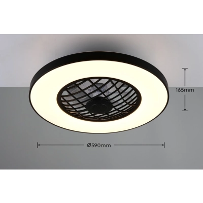 Linköping lampa sufitowa wentylator LED 45W 5600lm 2700K-6500K czarna R64462102