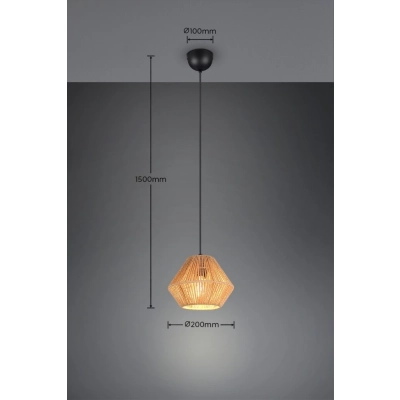 Lucille lampa wisząca 1xE27 28W czarna, brązowa R36111026