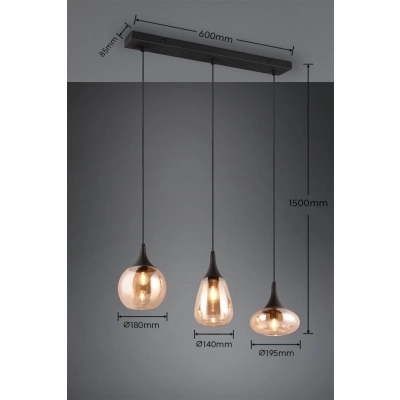 Lumina lampa wisząca 3xE14 czarna 317000313