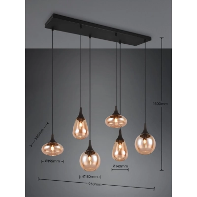 Lumina lampa wisząca 6xE14 czarna 317000613