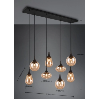 Lumina lampa wisząca 8xE14 czarna 317000813