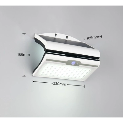 Macapa Solar kinkiet solarny LED 5W 390lm 4000K biały R23066101