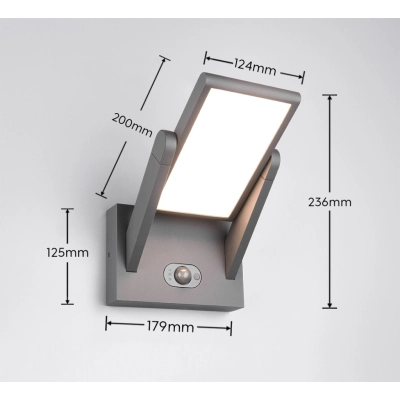 Malawi kinkiet solarny LED 5W 700lm 2300K-4000K antracyt 253769142