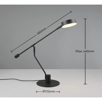 Manduro lampka stołowa LED 6W 560lm 2700K, 4000K, 6500K czarna 549010132