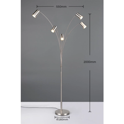 Marley lampa podłogowa 5xGU10 srebrna 412400507