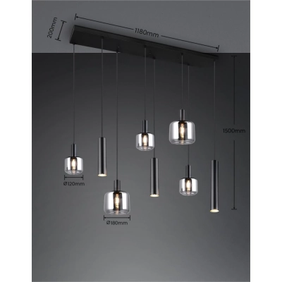 Mataro lampa wisząca 2xE27 czarna 364100832