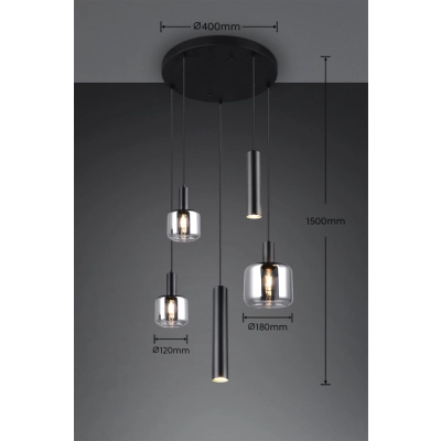 Mataro lampa wisząca 1xE27 czarna 364130532