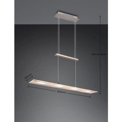Milos lampa wisząca LED 4x5W 4x550lm 3000K srebrna R32004107