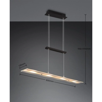 Milos lampa wisząca LED 4x5W 4x550lm 3000K czarna R32004132