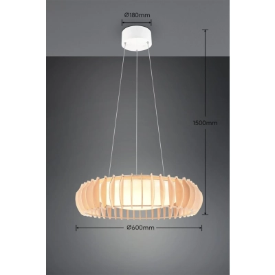 Monte lampa wisząca LED 40W 4700lm 3000K-6500K biała, drewno R32171930