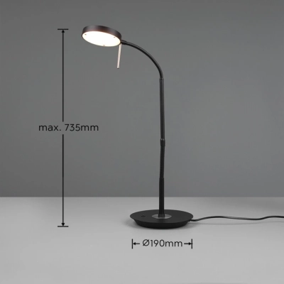 Monza lampka stołowa LED 12W 1400lm 2300K, 3000K, 4000K czarna 523310132