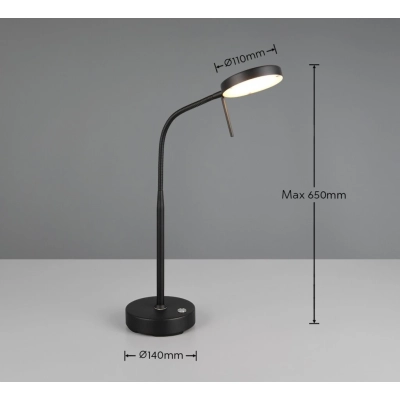 Moreno lampka stołowa LED 3W 300lm 2700K-6000K czarna R54561132