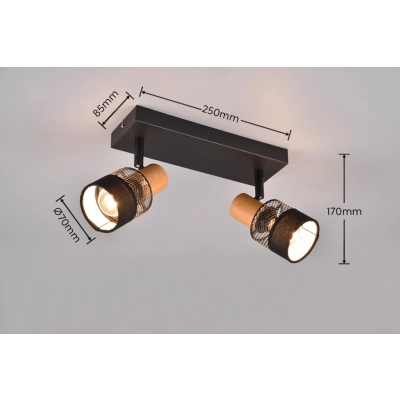 Nandini lampa sufitowa 2xE14 czarna 811700232