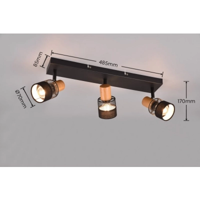 Nandini lampa sufitowa 3xE14 czarna 811700332
