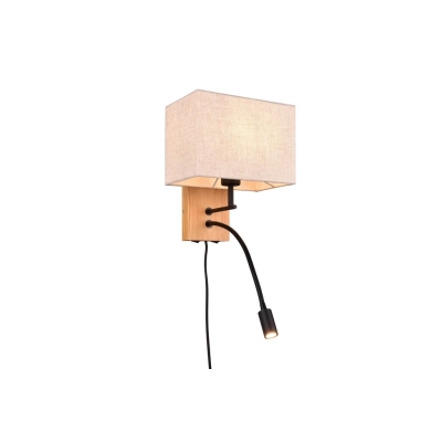 Nilam kinkiet 1xE27 LED 3,1W 310lm 3000K drewno, biały 212870236 TRIO lighting