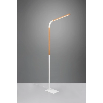 Norris lampa podłogowa LED 14W 1400lm 3000K biała, drewno 445210131