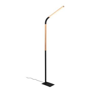 Norris lampa podłogowa LED 14W 1400lm 3000K czarna, drewno 445210132
