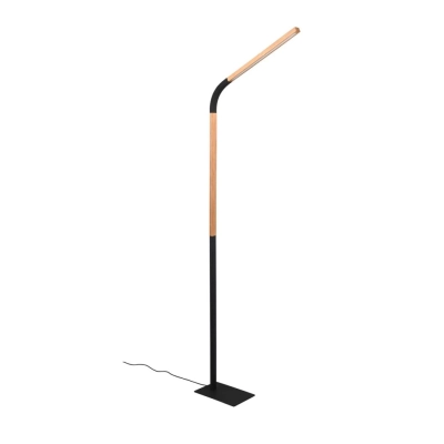 Norris lampa podłogowa LED 14W 1400lm 3000K czarna, drewno 445210132