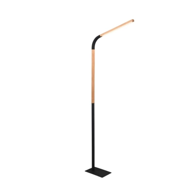 Norris lampa podłogowa LED 14W 1400lm 3000K czarna, drewno 445210132
