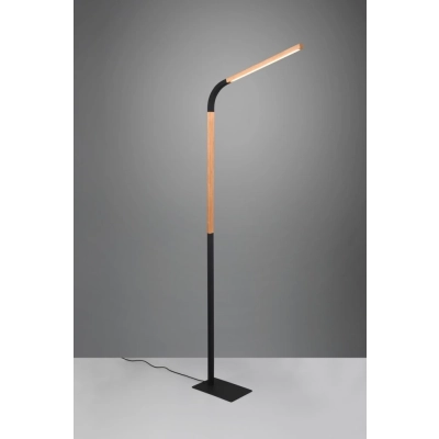 Norris lampa podłogowa LED 14W 1400lm 3000K czarna, drewno 445210132