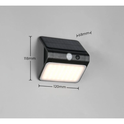 Olinda Solar kinkiet solarny LED 2,5W 250lm 4000K czarny R23156102