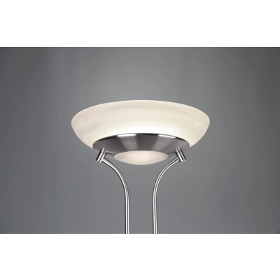 Orson lampa podłogowa LED 27W 2700lm, LED 4,5W 450lm 3000K srebrna, biała R40073507