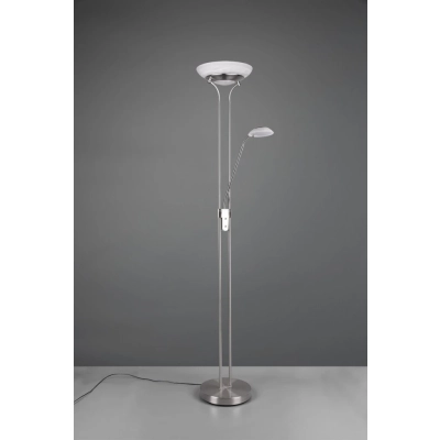 Orson lampa podłogowa LED 27W 2700lm, LED 4,5W 450lm 3000K srebrna, biała R40073507