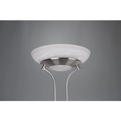 Orson lampa podłogowa LED 27W 2700lm, LED 4,5W 450lm 3000K srebrna, biała R40073507