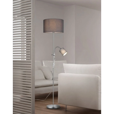 Owen lampa podłogowa 1xE27, 1xE14 srebrna, szara R40192007
