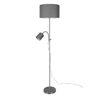 Owen lampa podłogowa 1xE27, 1xE14 srebrna, szara R40192007